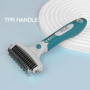 Nuevo peine y cepillo 2 en 1 de doble cara para mascotas con logo personalizado, autolimpiable, para desenredar el pelo de perros y gatos, elimina nudos y pelo suelto. - Product Image 2