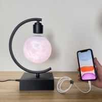 Lampe lunaire à lévitation magnétique 2023, nouvelle lampe à LED à lévitation flottante, lampes de table avec chargeur sans fil rapide et haut-parleur