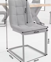 Chaise de salle à manger avec pieds en métal chromé design moderne en cuir synthétique durable pour restaurant, cuisine, maison, mobilier d'appartement