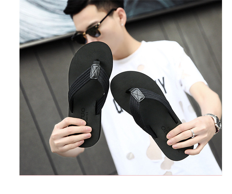 Summer Slippers Convas Strap Outdoor Flipflops Non-slip Beach Flat Shoes PVC Flip Flops Men 2020