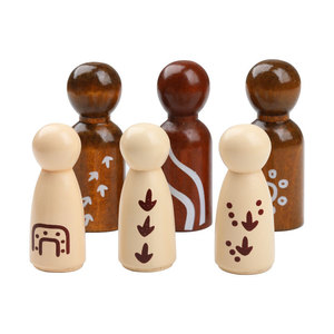 Figurines en bois Doodle Dolls, 22 pièces, peintes, en matériau naturel, pour enfants, usage domestique - Product Image 5