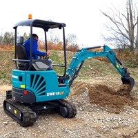 Mini-excavatrice certifiée CE, petite pelle sur chenilles, marque coréenne SWE18UF, 1,88 tonne, godet de 0,04 m³ pour la construction