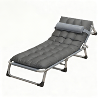 Lit de voyage pliable en acier inoxydable moderne et portable 190x68x30cm, pour salon, bureau, extérieur, camping
