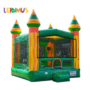 Lớn màu xanh lá cây nhảy bouncy lâu đài sử dụng thương mại lớp Inflatable nhà trả lại cho trẻ em và người lớn với Blower