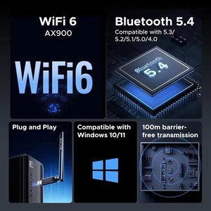 Adaptador WiFi <span class=keywords><strong>USB</strong></span> 2 en 1 UGREEN AX900 + Adaptador WiFi 6 5.4 GHz de Doble Banda 5GHz/2.4GHz <span class=keywords><strong>para</strong></span> <span class=keywords><strong>PC</strong></span> de Escritorio - Product Image 2