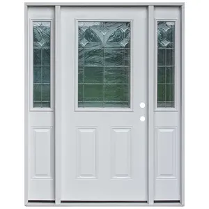 Fangda अमेरिकी आधुनिक डिजाइन के साथ सामने काले चित्रित बाहरी वाणिज्यिक स्टील दरवाजे ग्लास के लिए घर