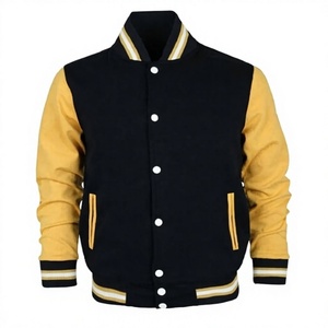 Veste d'hiver décontractée pour homme personnalisée, en cuir de mouton brodé en 3D, style universitaire, coupe-vent avec fermeture éclair - Product Image 2