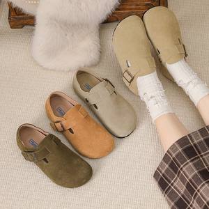 Zuecos de Invierno de Alta Calidad, Zapatos <span class=keywords><strong>Birkenstock</strong></span>, Zuecos de Lana, Zapatos Planos Cálidos Antideslizantes de Corcho con Peluche para <span class=keywords><strong>Mujer</strong></span> - Product Image 2