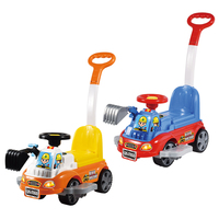 Voiture électrique pour enfant à pousser avec volant coulissant, jouet pour enfant de 2 à 4 ans, alimenté par batterie, en plastique