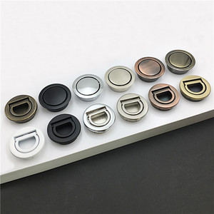 Concealed Cabinet Handles Round Zinc Alloy Minimalist Design For Kitchen Drawer <b>Door</b> Built In Easy Installation - Product Image 1