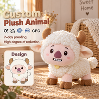 Peluches personnalisées Emoticons Mouton, Jouet Animal en Peluche, Cadeau Promotionnel d'Entreprise Professionnel, Peluche de Dessin Animé