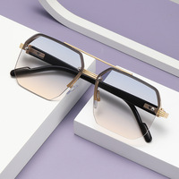 Gafas de Sol Rectangulares Pequeñas Multicolores con Logotipo Personalizado de Nuevo Diseño, Gafas de Sol Modernas sin Montura para Hombre y Mujer
