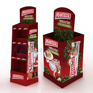 Tùy Chỉnh Có Thể Gập Lại Thân Thiện Với Môi Giấy Các Tông Sóng Hiển Thị Giáng Sinh Đứng Giá Cho Siêu Thị Bán Lẻ Với Dễ Dàng Lắp Ráp - Product Image 1