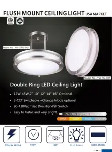 Lampu langit-langit LED besi dalam ruangan 12W 18W 36W, lampu langit-langit LED bulat 3000K/3500/4000K/5000K/6000K untuk rumah