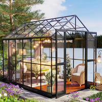 Polycarbonate Serres Double Porte Coulissante Installation Rapide Usine En Gros Option Personnalisée Jardin Bâtiments Kit Rotproof