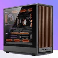 Qualité chaude ATX Micro-ATX ITX Gaming Case Pc Case Bois Grain Avant Type-C Connecteur Noir Ordinateur Cabinet Pc Gaming Pc Case