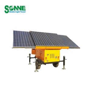 Nhà máy OEM 8*400 Wát công suất cao lai LED năng lượng mặt trời di động Trailer tháp ánh sáng với 10m Kính thiên văn mast - Product Image 3