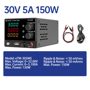 eTOMMENS eTM-305MS Mini alimentation régulée réglable 30V 5A avec charge rapide USB - Product Image 4
