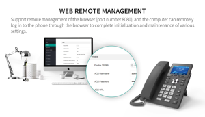 Dual Gigabit cổng mạng PoE Wifi âm thanh cuộc gọi hội nghị ghi âm PSTN Điện thoại cố định SIP điện thoại DTMF FSK người gọi ID HD IP điện thoại - Product Image 2