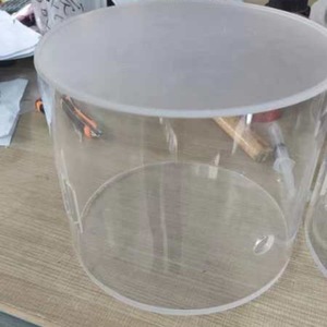 Seau de présentation cylindrique en acrylique transparent, fond scellé, taille personnalisée, parois épaissies, services de découpe/moulage/estampage - Product Image 1