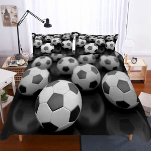 Ensemble de housse de <span class=keywords><strong>couette</strong></span> imprimé football 3D 100% Polyester 400TC Aide au sommeil pour adolescents - Product Image 6