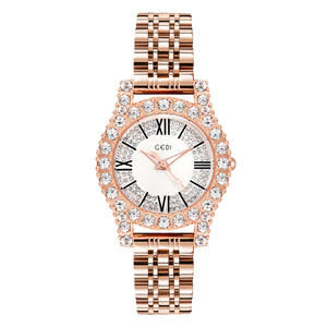 Reloj elegante para mujer, diseño de alta gama, correa de acero inoxidable con incrustaciones de diamantes, estilo retro, resistente al agua y sofisticado. - Product Image 5