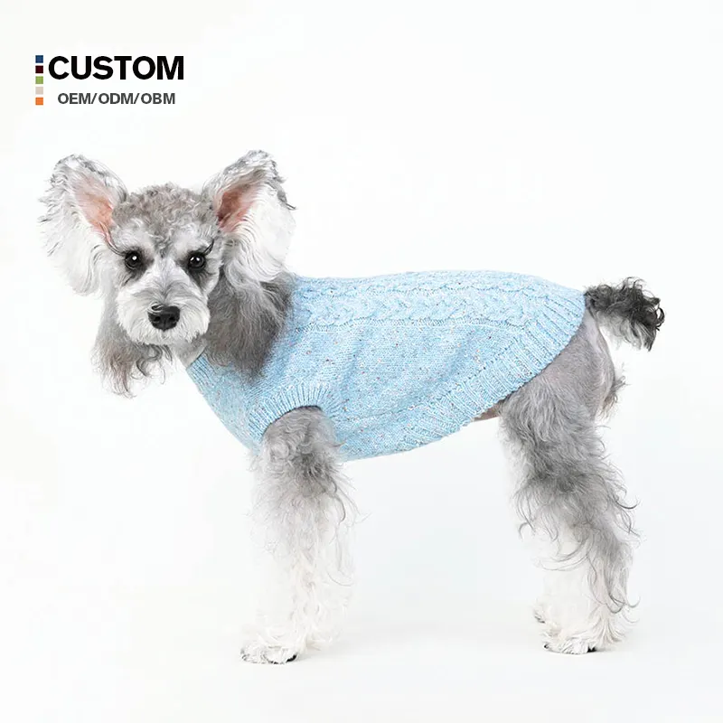उच्च गुणवत्ता वाली बुनाई ऊन पल्लोवर क्लासिक लक्जरी कुत्ते शीतकालीन जंपर्स के साथ पालतू जानवरों के लिए गर्म परिधान स्वेटर