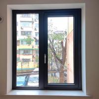 Ventanas Abatibles de Aleación de Aluminio de Bajo Costo de Fábrica con Rotura de Puente Térmico, Triple Acristalamiento, Bajo Emisividad y Mosquiteras Anti-Insectos