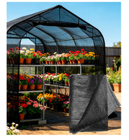 Kain Penahan Panas HDPE Anti UV, Jaring Pelindung Matahari, Jaring Bernapas Warna Hitam untuk Kebun, Rumah Kaca, Teras, dan Tanaman