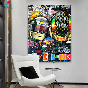 UNIART Street Graffiti Art <span class=keywords><strong>Daft</strong></span> <span class=keywords><strong>Punk</strong></span> per sempre stampa su tela stampe di Poster di arte della parete tela pittura di arte della parete immagine per la decorazione della casa - Product Image 6