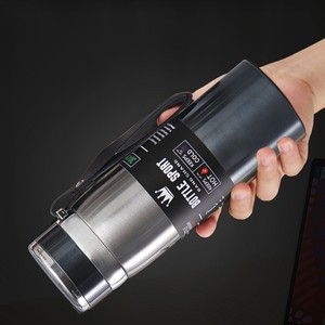 Classic Black Cycling Bottles <strong>Gym</strong> <strong>Keg</strong> 1000ml Sports Water Bottle Insulated Vakum Flask Stainless Steel Travel Tumbler With Rope - Product Image 2