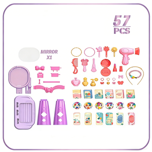 Ensemble de <span class=keywords><strong>jeu</strong></span> de coiffeuse de princesse EPT - 57 pièces, kit de <span class=keywords><strong>maquillage</strong></span> <span class=keywords><strong>et</strong></span> de coiffure d'imitation, outils de beauté de simulation, jouet de princesse pour fille - Product Image 4