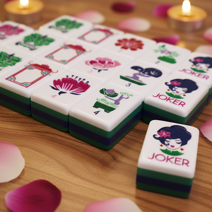 Tuiles de Mahjong Américaines en Acrylique Vert pour 4 Joueurs, Coffret Cadeau de Luxe en Cristal Fait Main Unisexe avec Sac de Rangement pour Usage Domestique Échecs/Jeux de Cartes - Product Image 3