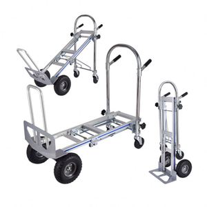 Seyahat alışveriş ofis kullanımı için OEM siyah katlanır el kamyon ve <span class=keywords><strong>Dolly</strong></span> 220lb kapasiteli teleskopik kolu arabası - Product Image 2