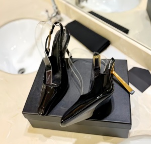 Nouvelles sandales Müller à talon fin et bout pointu, style printemps-été, avec bride arrière carrée dorée luxueuse, chaussures sexy à talon haut - Product Image 2