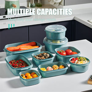 Contenedor de comida hermético de plástico redondo de alta calidad, 3 uds., juego de contenedores de almacenamiento de alimentos con tapas - Product Image 3