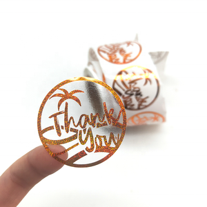 Feuilles d'autocollants transparents en <span class=keywords><strong>vinyle</strong></span> adhésif personnalisés pour <span class=keywords><strong>verre</strong></span>, logo en feuille d'or, étiquettes transparentes, autocollants en plastique imperméables imprimés - Product Image 2