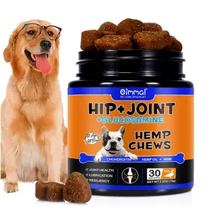 Wholesale Natural Pet Glucosamine Snack Supplements 30 Soft Chewable Hip and Joint Hemp Chew for Dogs Health Care