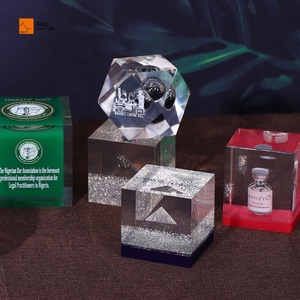 Cuadrado poligonal cilíndrico claro plexiglás cristal acrílico Mini escritorio <span class=keywords><strong>globo</strong></span> ornamento resina pisapapeles decoración del hogar educación - Product Image 6