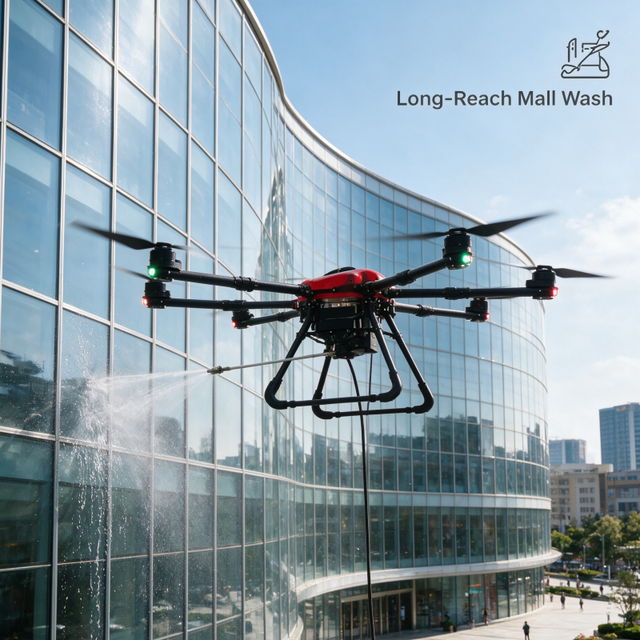 Custom ODM Brand Mark Six Axis Reinforced Airframe Shock Absorption Industrial Aerial High Pressure Cleaner Waterproof Drone