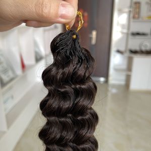 Extensiones de Cabello Tejido a Crochet Marrón Oscuro, Cabello Indio, 60g, Pre-Separadas, 50 Mechones, Nudos Invisibles, Paquete Boho Crochet - Product Image 3