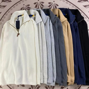 <span class=keywords><strong>Pull</strong></span> Unisexe Rétro en Coton Tricoté à Manches Longues et Demi-Zip, Ample, pour Hiver - Product Image 1