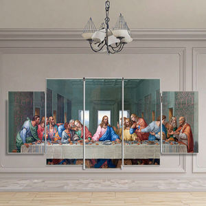 Peinture sur toile de dernier souper musulman de style moderne 5-Portraits sur œuvre montée sur <span class=keywords><strong>cadre</strong></span> imprimé numérique à l'huile - Product Image 6