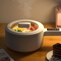 Casserole électrique multifonction en acier inoxydable 700W, poêle antiadhésive, poêle à frire portable avec cuiseur vapeur pour la maison