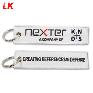 Porte-clés en tissu brodé avec logo, vente en gros, étiquettes de <span class=keywords><strong>vol</strong></span> de fournisseur personnalisées avec logo personnalisé - Product Image 2