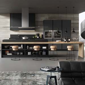 Gabinetes de Cocina Europeos Modernos, Modulares e Inteligentes, con Cubiertas de Mármol y Vidrio, para Uso en Apartamentos - Product Image 1