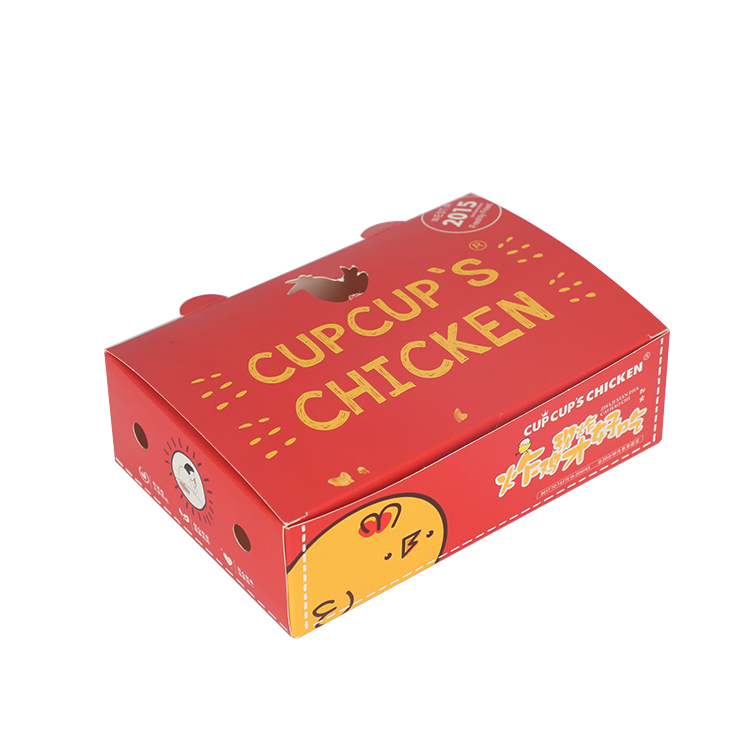 Customized Food Grade Paper Packaging Fried Chicken Wings Takeaway Paper BoxPopular