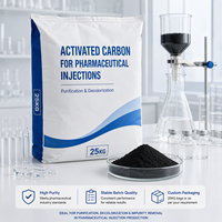 Charbon actif en poudre fine pour le traitement des solutions pharmaceutiques injectables et l'adsorption des impuretés organiques