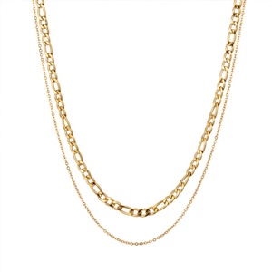 Nuevo Collar de Cadena Figaro Chapado en Oro de Acero Inoxidable Personalizado al por Mayor, Resistente al Deslustre - Product Image 2
