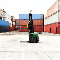 Chariot élévateur électrique à conducteur marchant de 1,5 tonne, 2m-4m avec fourches allongées pour la manutention des palettes